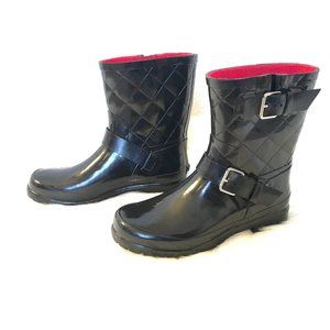 WOMENS SPERRY WALKER FOG Black RUBBER/RAIN BOOT 8